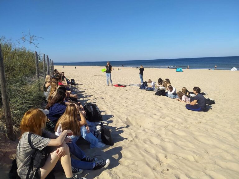 Students and partners at the Kazimierz Reservoir