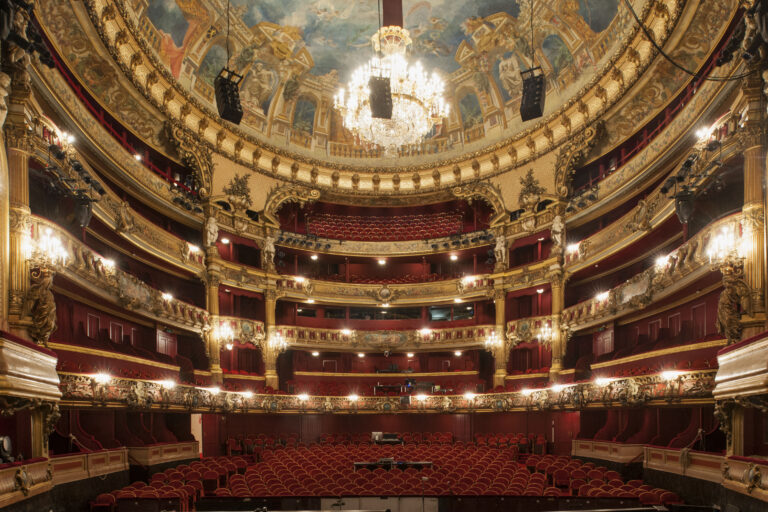 Grand room at Théâtre Royal de la Monnaie in Brussels, Belgium.